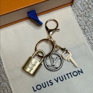 Louis Vuitton Gold Lock and Key #347 with keychain charm